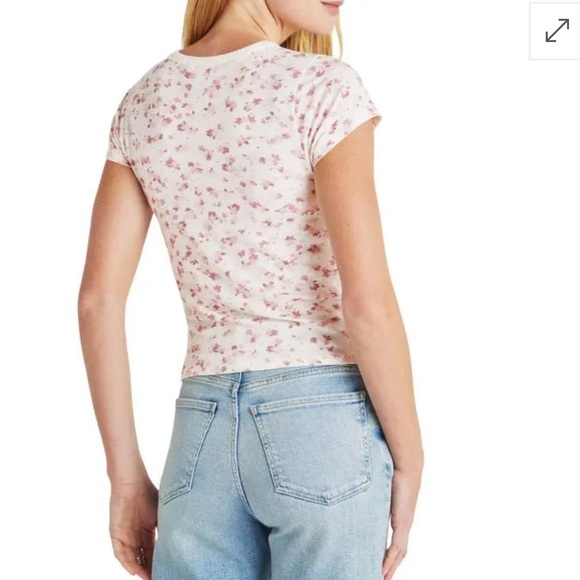 Splendid Women’s Candice Floral Linen Blend Tee - Picture 2 of 14